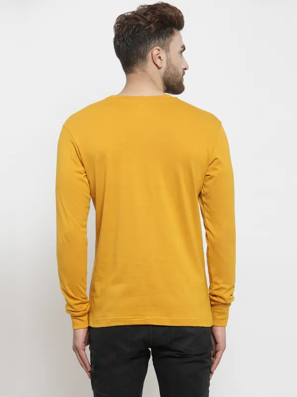 Mustard_Cotton_Round_Neck_Full_Sleeves_T-Shirt_For_Men_-_Pack_Of_1