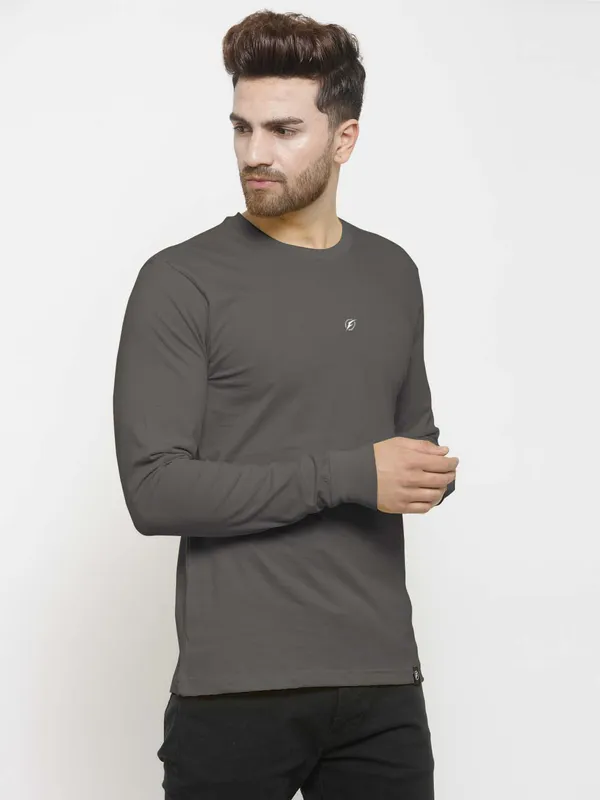 Grey_Cotton_Round_Neck_Full_Sleeves_T-Shirt_For_Men_-_Pack_Of_1