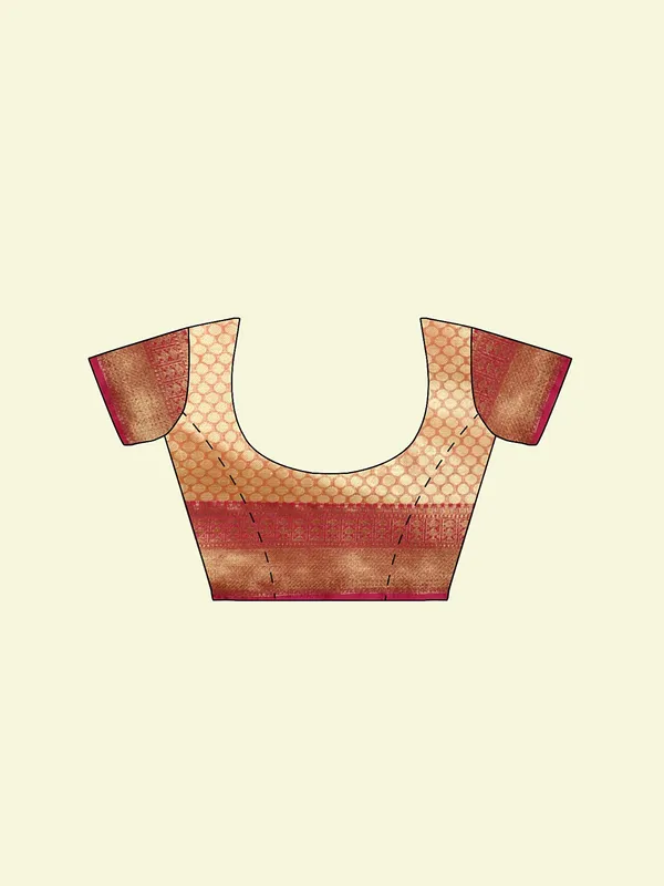 Peach_Matka_Silk/Silk_Blend_Banarasi_Sarees_For_Women