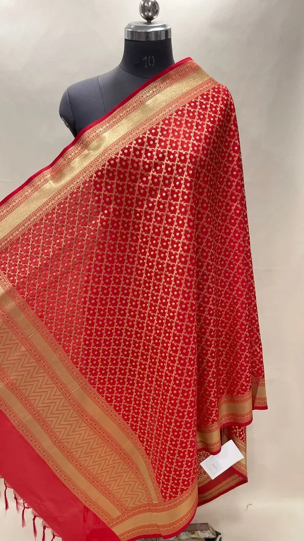 Humairah_Presents_Red_Semi_Katan_Silk_Golden_Zari_Bandhani_Jaal_Banarasi_Zari_Border_Banarasi_Dupatta