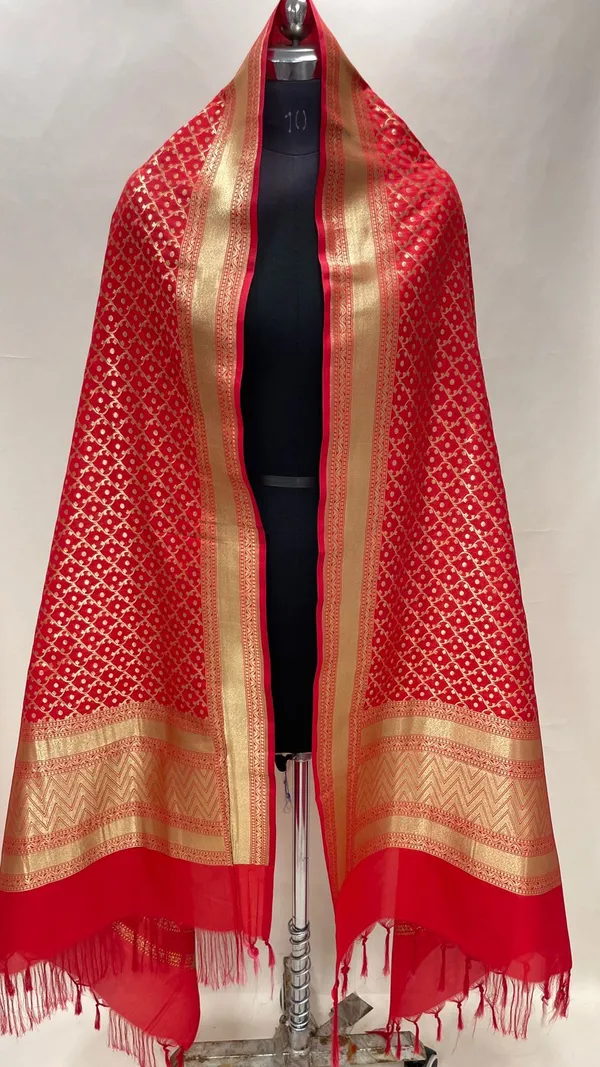 Humairah_Presents_Red_Semi_Katan_Silk_Golden_Zari_Bandhani_Jaal_Banarasi_Zari_Border_Banarasi_Dupatta