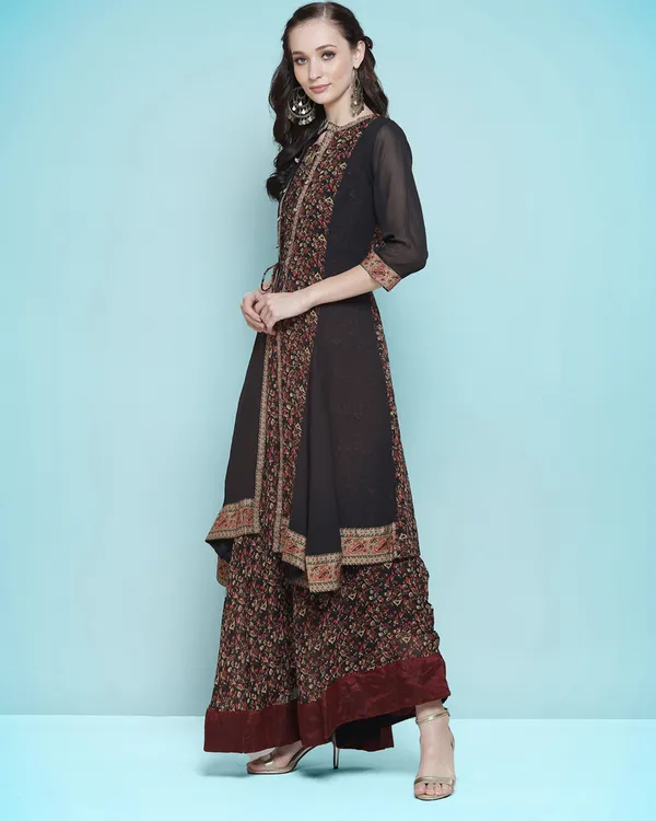 Black_&_Orange_Embroidery_Dress