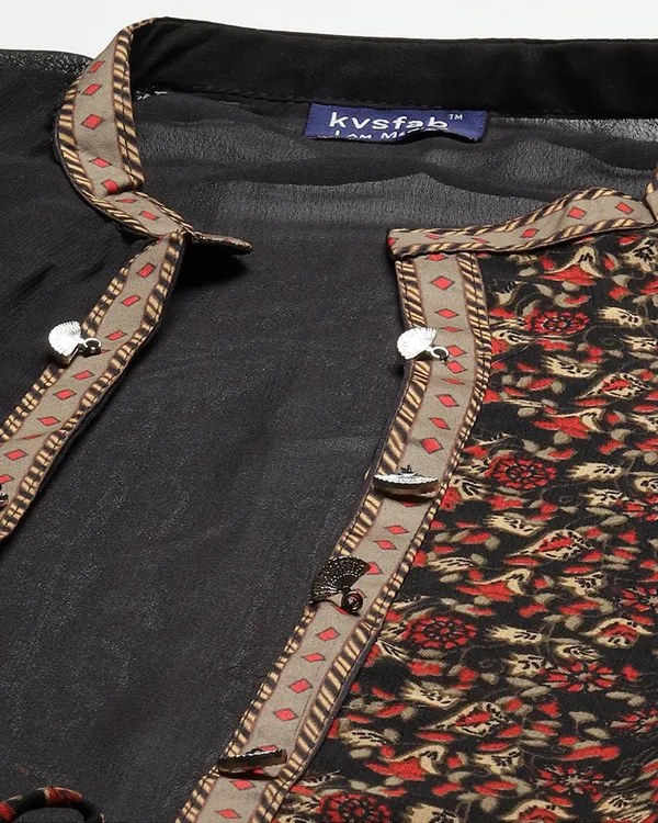 Black_&_Orange_Embroidery_Dress