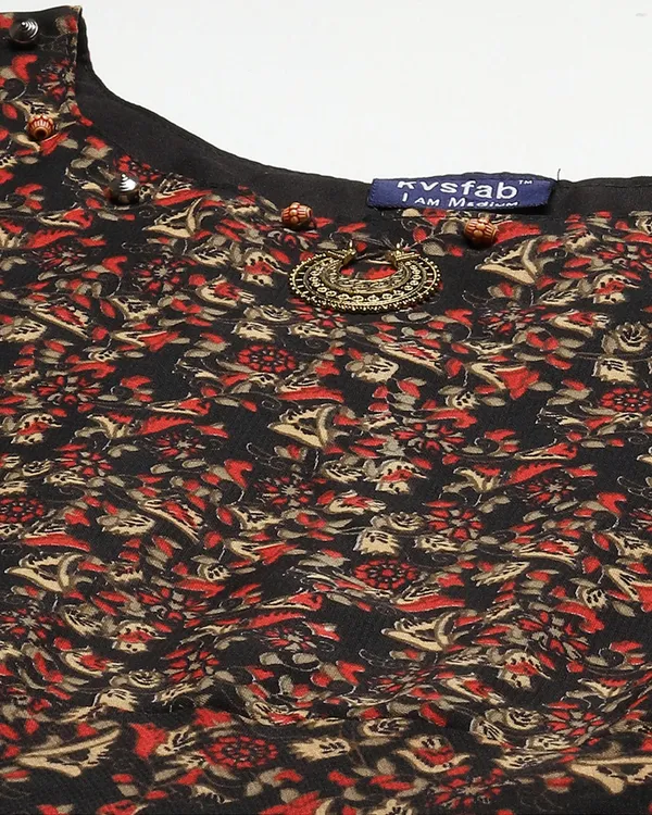 Black_&_Orange_Embroidery_Dress