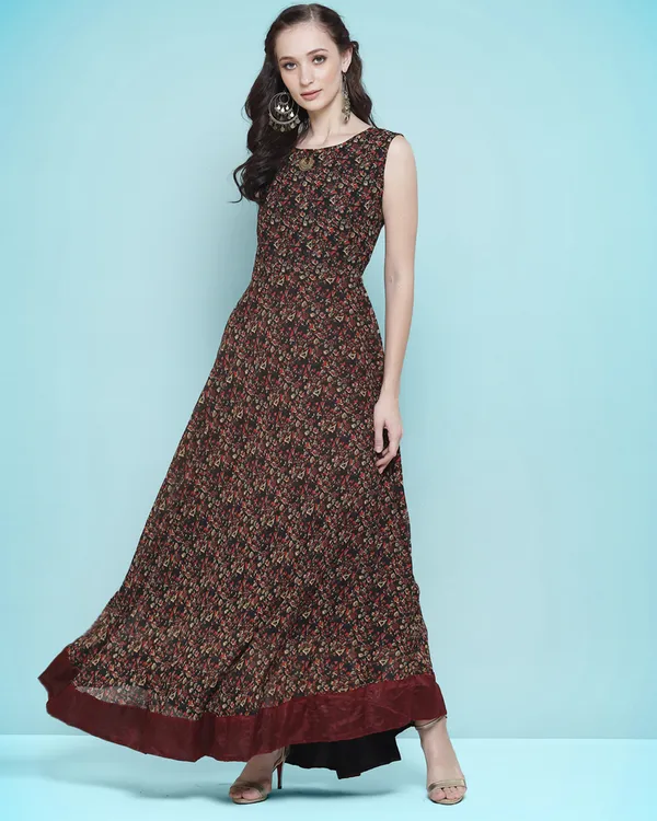 Black_&_Orange_Embroidery_Dress