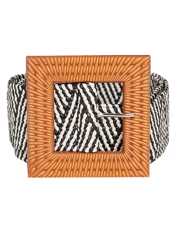 White_&_Brown_&_Black_Canvas_Belt_For_Women
