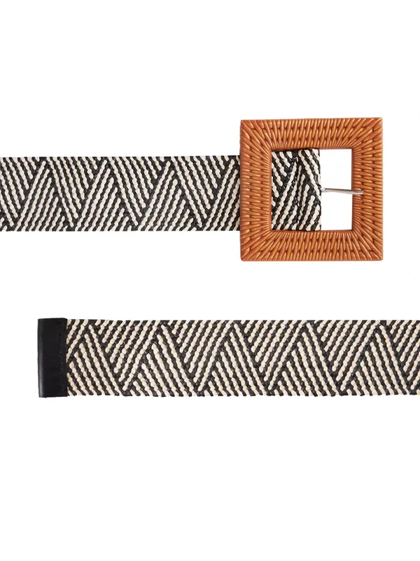 White_&_Brown_&_Black_Canvas_Belt_For_Women