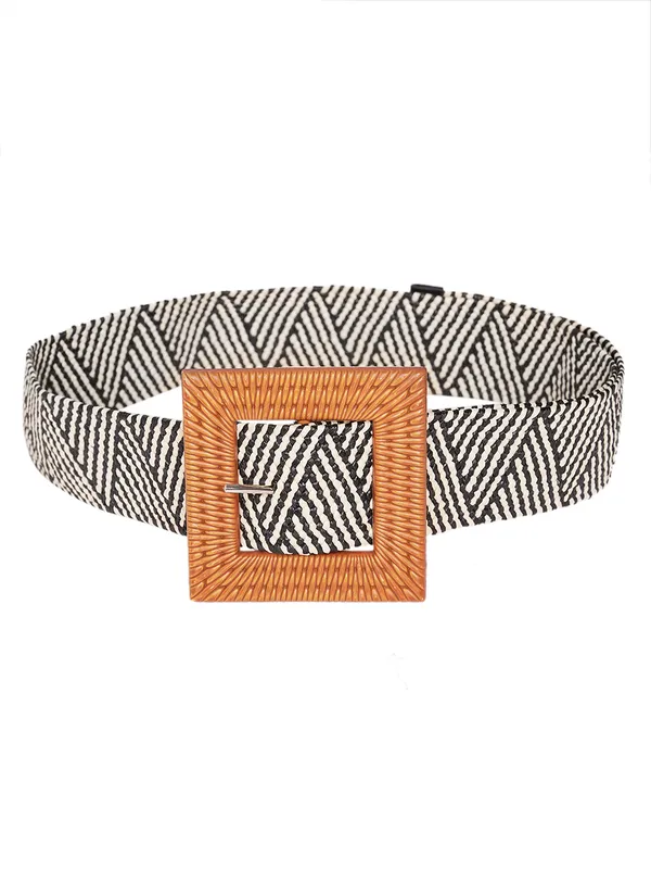 White_&_Brown_&_Black_Canvas_Belt_For_Women