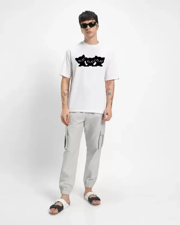 White_Oversized_Printed_Half_Sleeve_Cotton_T-Shirt_For_Men