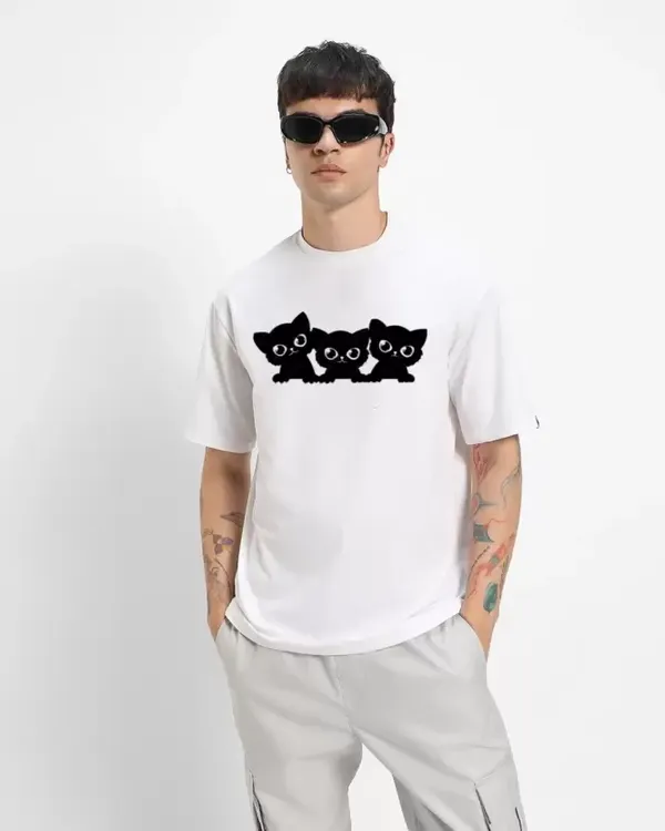 White_Oversized_Printed_Half_Sleeve_Cotton_T-Shirt_For_Men
