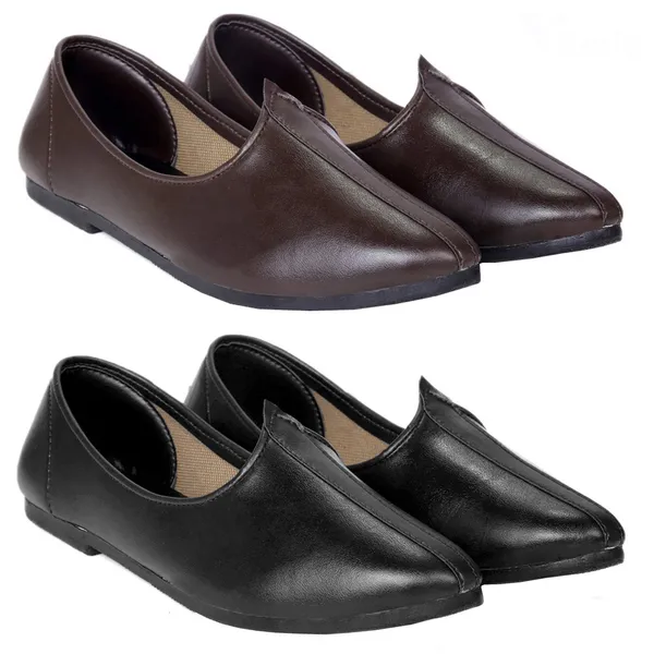 Black_&_Brown_PU_Premium_Jutis_Shoe_For_Men
