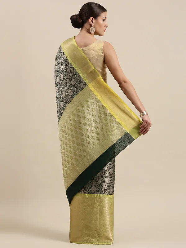 Green_Kanchi_Silk/Brocade_Banarasi_Sarees_For_Women