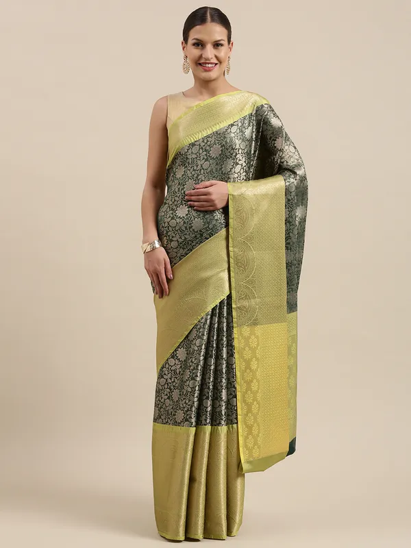 Green_Kanchi_Silk/Brocade_Banarasi_Sarees_For_Women