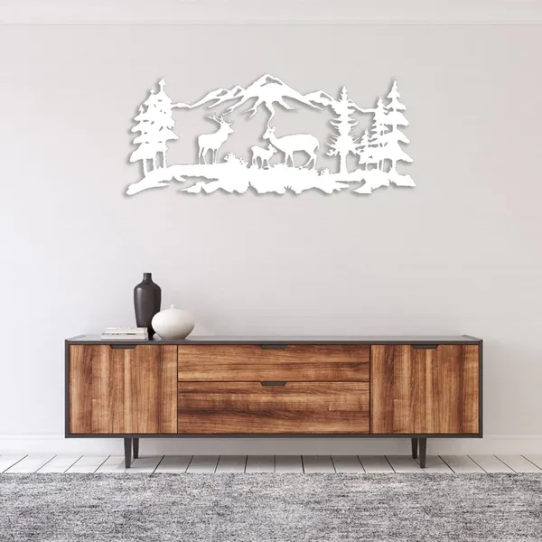 Metal_Wall_Art_for_Home_Decoration__|_Deer_Grazing__|_White