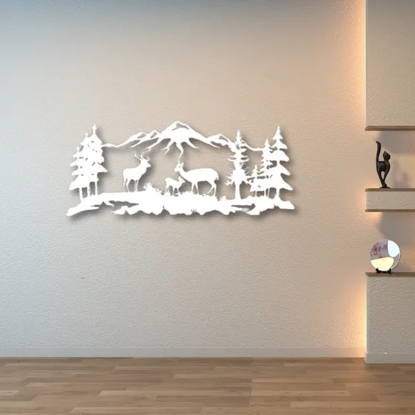 Metal_Wall_Art_for_Home_Decoration__|_Deer_Grazing__|_White