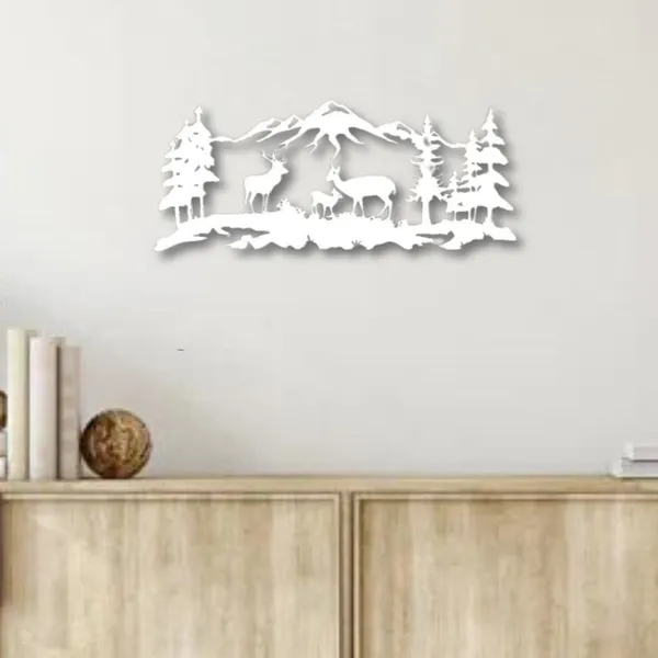 Metal_Wall_Art_for_Home_Decoration__|_Deer_Grazing__|_White
