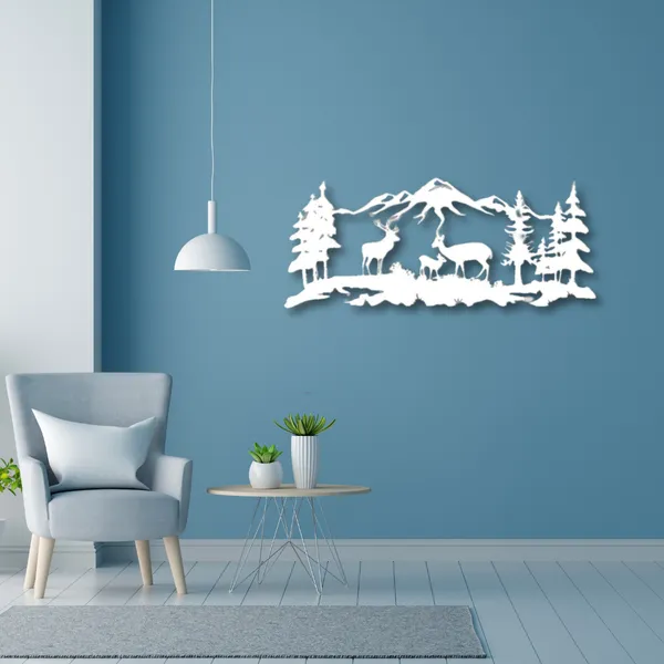 Metal_Wall_Art_for_Home_Decoration__|_Deer_Grazing__|_White