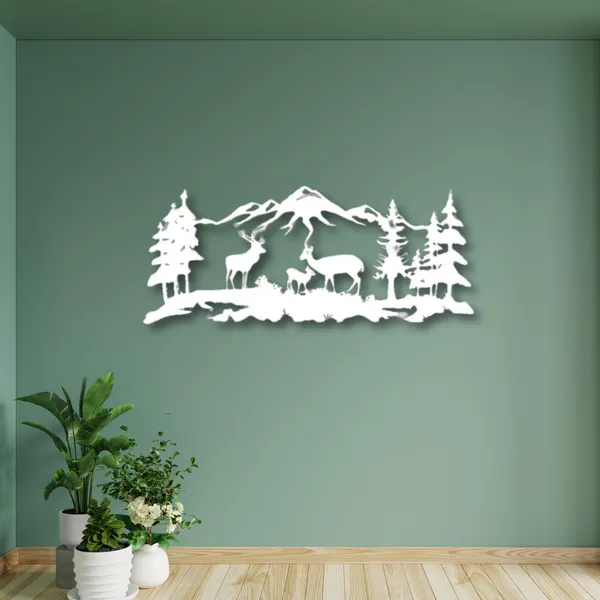 Metal_Wall_Art_for_Home_Decoration__|_Deer_Grazing__|_White