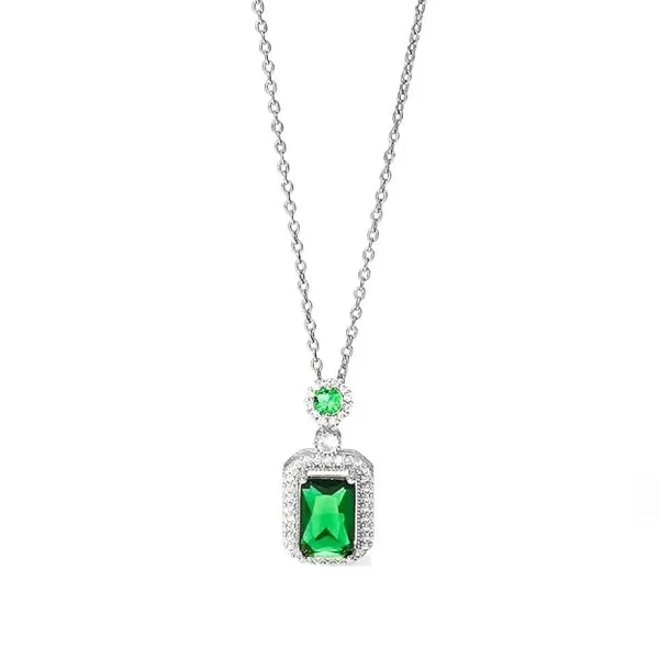 RAKHI_SPECIAL_GIFT_FOR_SISTER_-_EXCLUSIVE_SILVER_CHAIN_WITH_GREEN_PENDENT