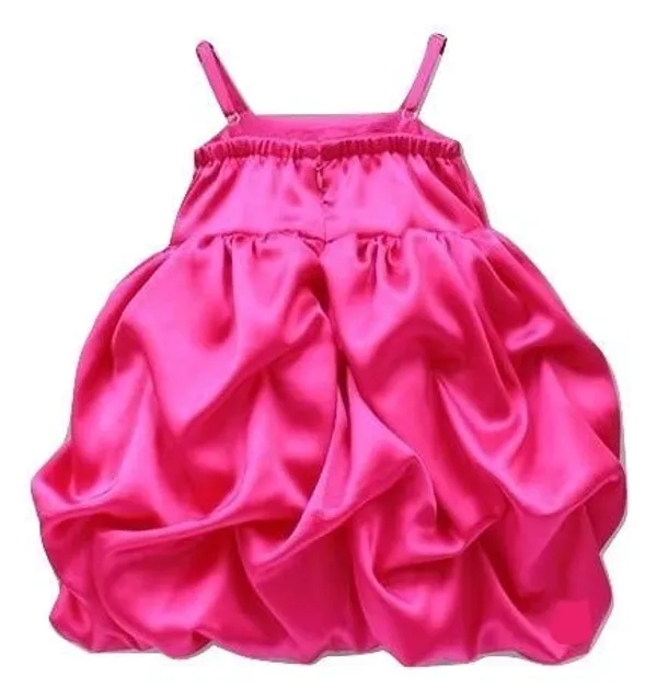Magenta_Satin_Solid_Square_Neck_Dress_For_Girls