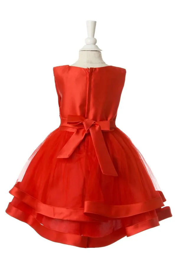 Red_Satin_Moti_Work_Round_Neck_Dress_For_Girls