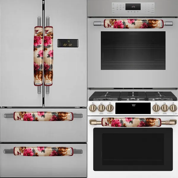 6_Pcs_Of_Cover_Appliance_Cover_Combo_Set_of_(1_Pc._Fridge_Top_Cover_+_2_Pcs._Fridge_Handle_Cover_+_6_Pcs._Fridge_Mat)