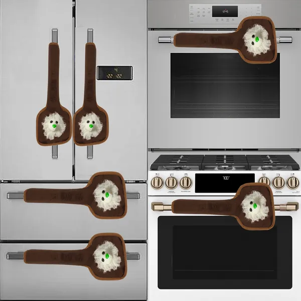 3-Layered_Refrigerator/Fridge_Handle_Cover_Set_of_2_Pcs._With_Velcro_Closure_(Material-Velvet,_Color-Brown,_Size-12_x6_Inches)