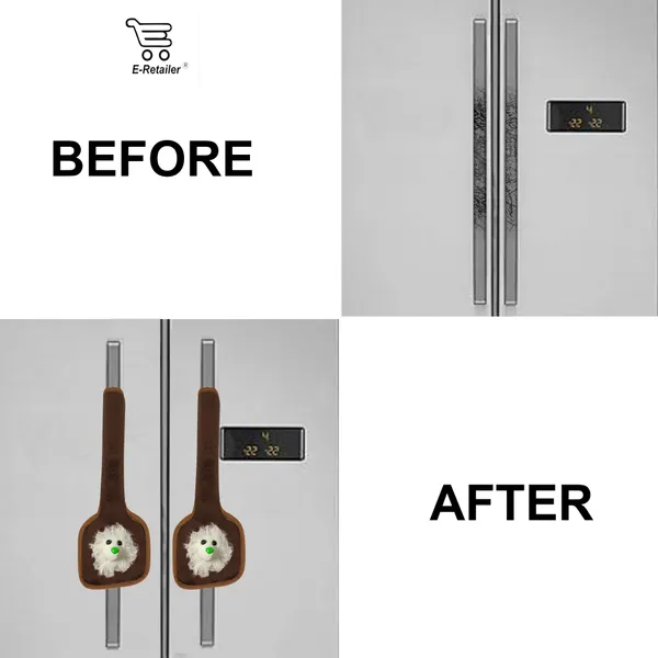 3-Layered_Refrigerator/Fridge_Handle_Cover_Set_of_2_Pcs._With_Velcro_Closure_(Material-Velvet,_Color-Brown,_Size-12_x6_Inches)