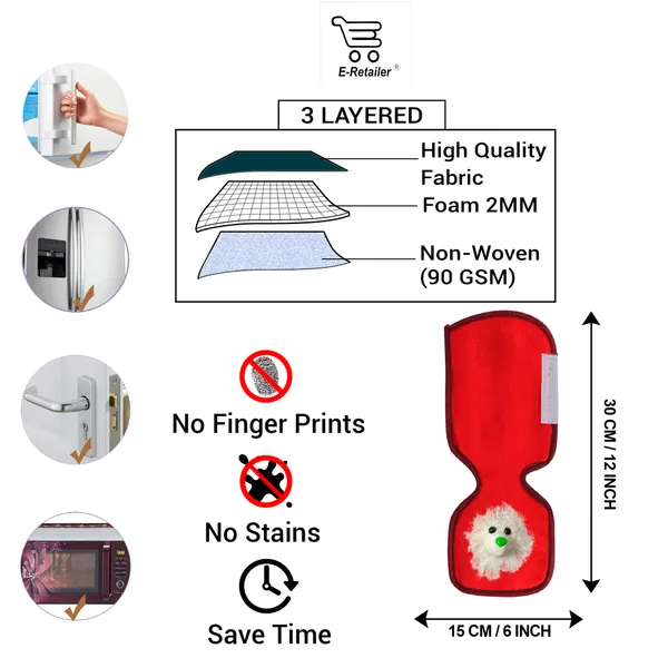 3-Layered_Refrigerator/Fridge_Handle_Cover_Set_of_2_Pcs._With_Velcro_Closure_(Material-Velvet,_Color-Red,_Size-12_x6_Inches)
