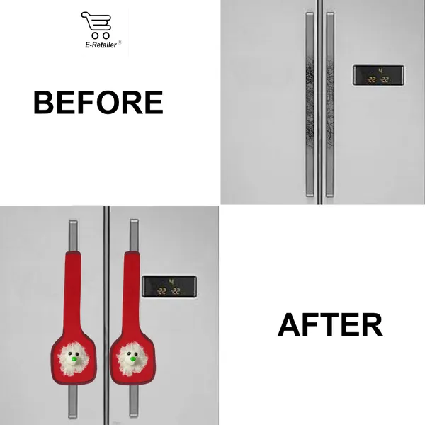 3-Layered_Refrigerator/Fridge_Handle_Cover_Set_of_2_Pcs._With_Velcro_Closure_(Material-Velvet,_Color-Red,_Size-12_x6_Inches)
