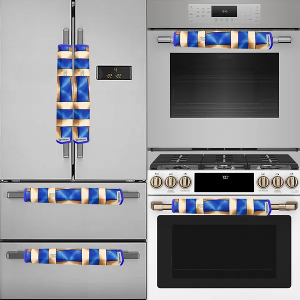 3-Layered_Refrigerator/Fridge_Handle_Cover_Set_of_2_Pcs._With_Velcro_Closure_(Material-Polyester,_Color-Blue,_Size-12_x6_Inches)