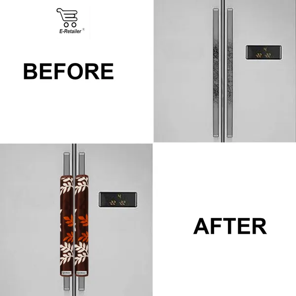 3-Layered_Refrigerator/Fridge_Handle_Cover_Set_of_2_Pcs._With_Velcro_Closure_(Material-Polyester,_Color-Brown,_Size-12_x6_Inches)