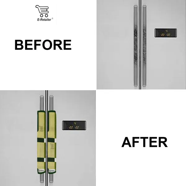 3-Layered_Refrigerator/Fridge_Handle_Cover_Set_of_2_Pcs._With_Velcro_Closure_(Material-Polyester,_Color-Green,_Size-12_x6_Inches)