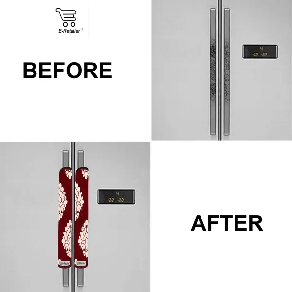 3-Layered_Refrigerator/Fridge_Handle_Cover_Set_of_2_Pcs._With_Velcro_Closure_(Material-Polyester,_Color-Maroon,_Size-12_x6_Inches)