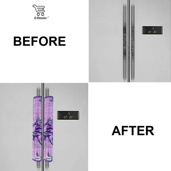 3-Layered_Refrigerator/Fridge_Handle_Cover_Set_of_2_Pcs._With_Velcro_Closure_(Material-Polyester,_Color-Purple,_Size-12_x6_Inches)
