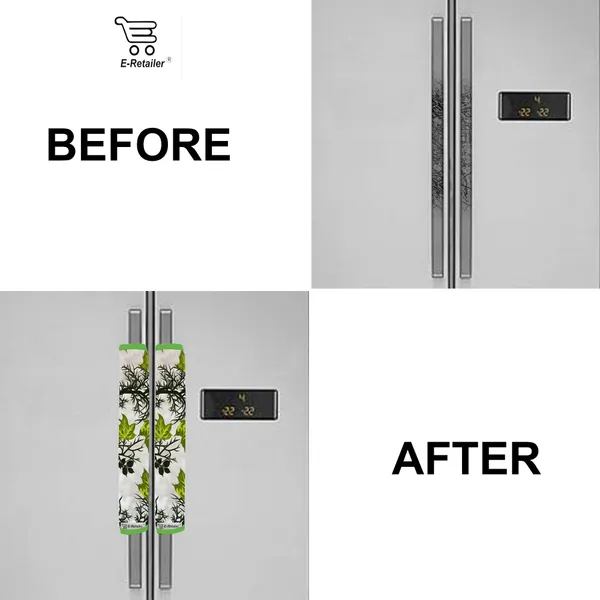 3-Layered_Refrigerator/Fridge_Handle_Cover_Set_of_2_Pcs._With_Velcro_Closure_(Material-Polyester,_Color-Green,_Size-12_x6_Inches)