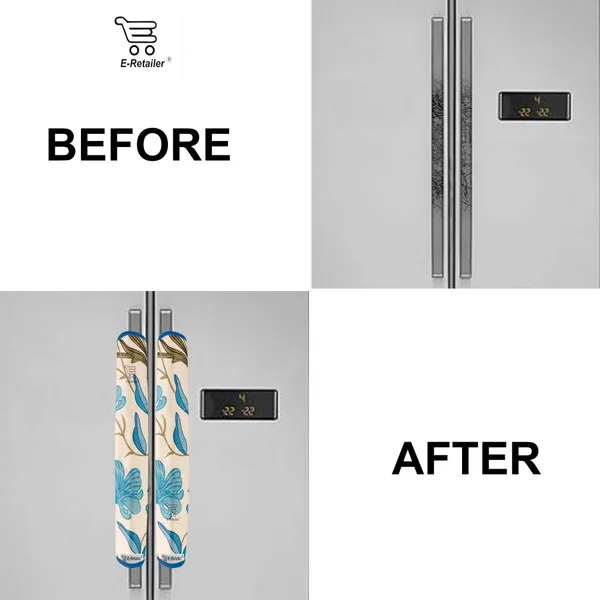3-Layered_Refrigerator/Fridge_Handle_Cover_Set_of_2_Pcs._With_Velcro_Closure_(Material-Polyester,_Color-Blue,_Size-12_x6_Inches)