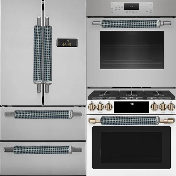 3-Layered_Refrigerator/Fridge_Handle_Cover_Set_of_2_Pcs.__With_Velcro_Closure_(Material-PVC,_Color-Black,_Size-12_x6_Inches)