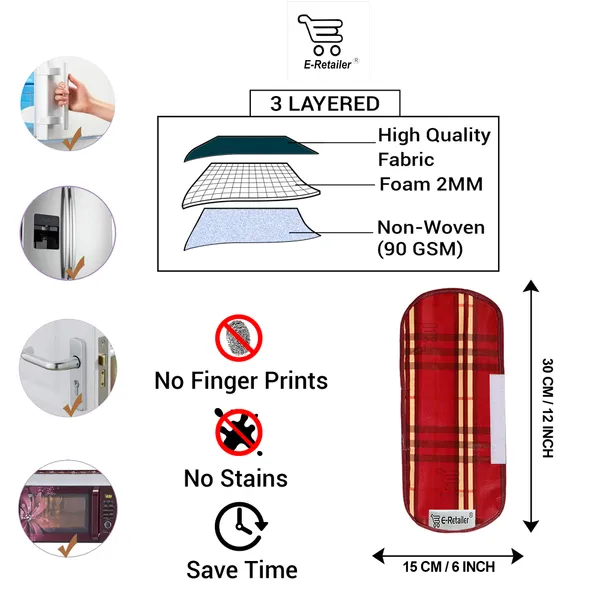 3-Layered_Refrigerator/Fridge_Handle_Cover_Set_of_2_Pcs.__With_Velcro_Closure_(Material-PVC,_Color-Red,_Size-12_x6_Inches)