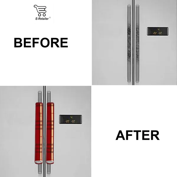 3-Layered_Refrigerator/Fridge_Handle_Cover_Set_of_2_Pcs.__With_Velcro_Closure_(Material-PVC,_Color-Red,_Size-12_x6_Inches)