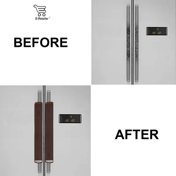 3-Layered_Refrigerator/Fridge_Handle_Cover_Set_of_2_Pcs._With_Velcro_Closure_(Material-Polyester,_Color-Brown,_Size-12_x6_Inches)