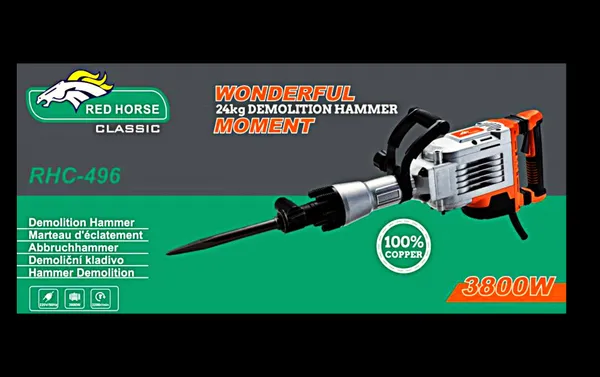 24_Kg_Demolition/Breaker_Machine_Redhorse_Heavy_Duty_3800W_Hammer_Drill_(26_Mm_Chuck_Size,_3800_W)