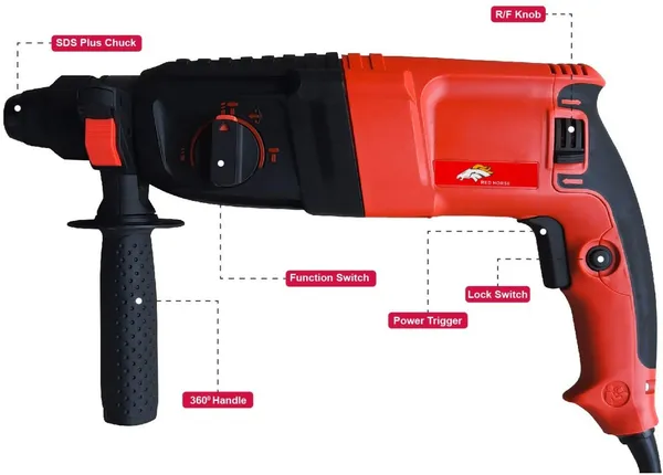 26_Mm_Redhorse_Hammer_/Demolition_Drill_Machine_Heavy_Duty_1250_W_Rotary_Hammer_Drill_(25_Mm_Chuck_Size,_1250_W)