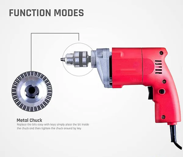 Atc1126_Electric_Drill,_Multipurpose_Uses_For_Wood,Metal_&_Concrete_Work_Atc1126_Power_Electric_10Mm_Drill_450W,Copper_Armature,2800Rpm,Heavy_Duty_Hammer_Drill_(10_Mm_Chuck_Size,_450_W)