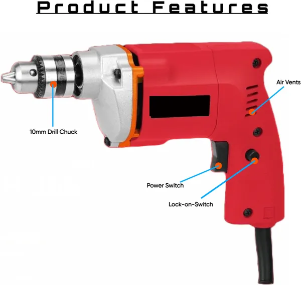 10Mm_Drill_Machine_With_5Pcs_Bit_And_16Pcs_Hole_Saw_Set_Hammer_Drill_(10_Mm_Chuck_Size,_450_W)