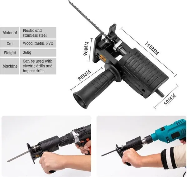 10Mm_Electric_Drill_Forward_&_Reverse_450W_With_Portable_Jigsaw_Adapter_366-Jigsawattachment_Pistol_Grip_Drill_(10_Mm_Chuck_Size)
