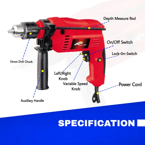 13_Mm_Machine_Heavy_Duty_Forword/Reverse_1000_Watt_Hammer_Drill_(13_Mm_Chuck_Size,_1000_W)