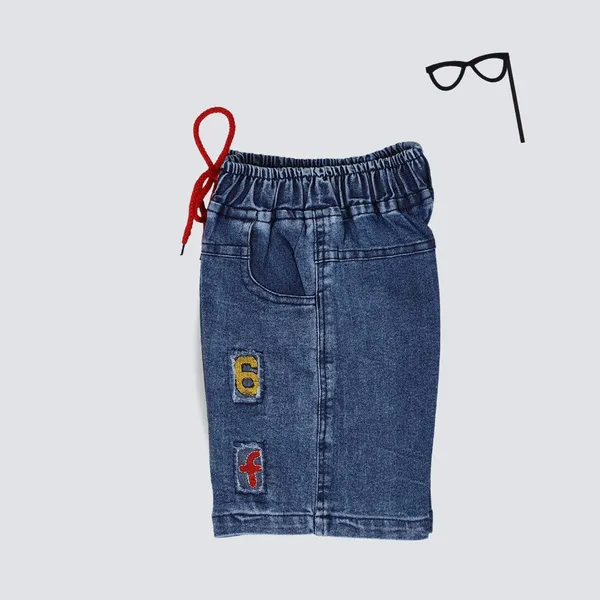 Blue_Short_For_Boys_Casual_Dyed/Washed_Denim-Pack_Of_1