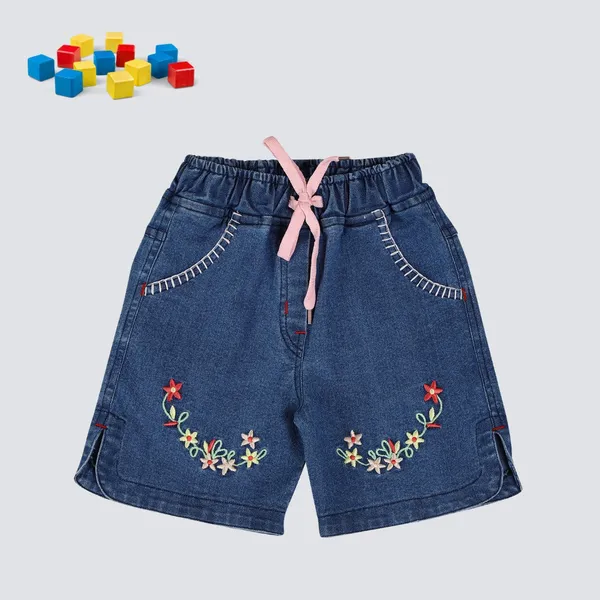 Blue_Short_For_Girl_Casual_Embriodered_Denim-Pack_Of_1