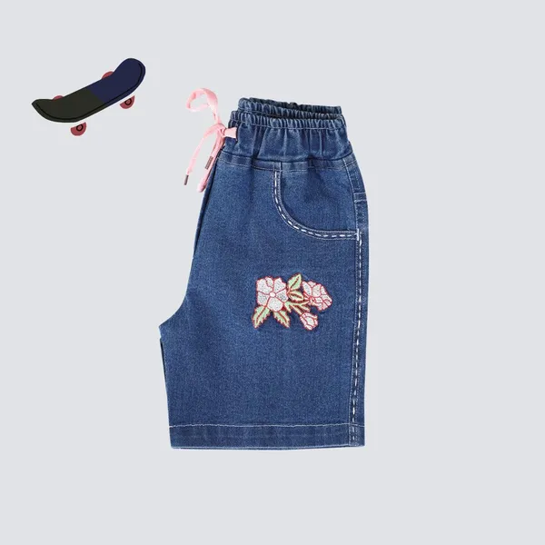 Blue_Short_For_Girl_Casual_Embriodered_Denim-Pack_Of_1